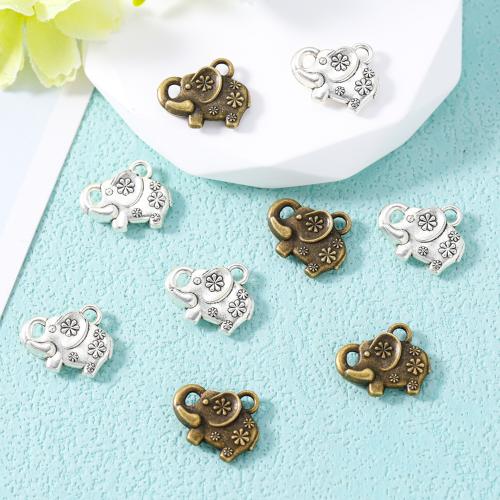 Tibetan Style Animal Pendants, Elephant, plated, DIY, more colors for choice, nickel, lead & cadmium free, 16x13mm, Approx 100PCs/Bag, Sold By Bag