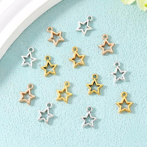 Tibetan Style Star Pendant, plated, DIY & hollow, more colors for choice, nickel, lead & cadmium free, 12x12mm, Approx 100PCs/Bag, Sold By Bag