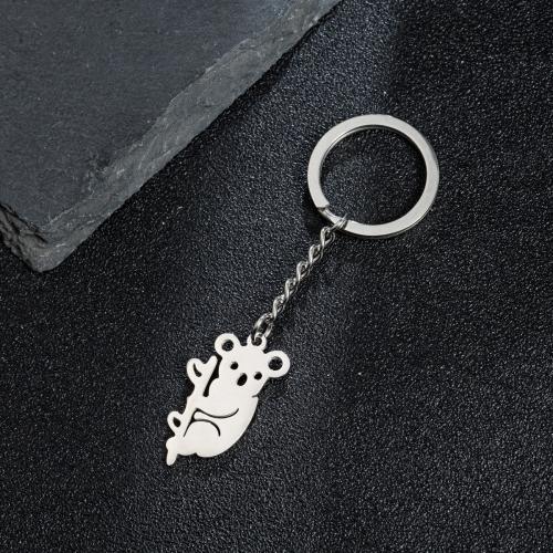 Stainless Steel Key Clasp, 304 Stainless Steel, Koala, plated, fashion jewelry, Sold By PC