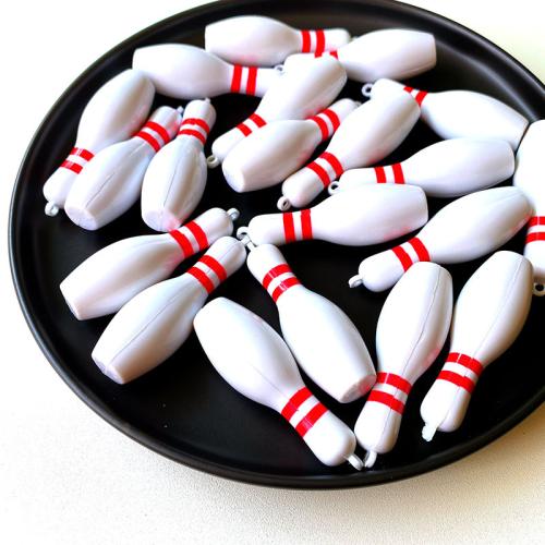 Resin Pendant, Bowling, DIY, white, 64x21mm, 100PCs/Bag, Sold By Bag