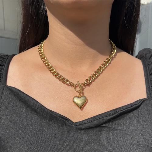 Stainless Steel Jewelry Necklace, 304 Stainless Steel, Heart, plated, different styles for choice & for woman, more colors for choice, Sold By PC