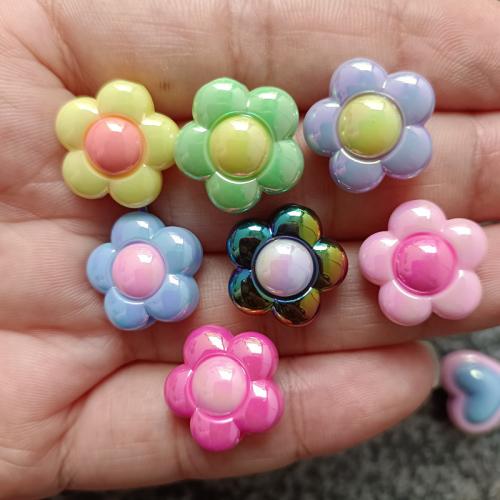 Plated Acrylic Beads, Flower, DIY, more colors for choice, 16mm, 300PCs/Bag, Sold By Bag