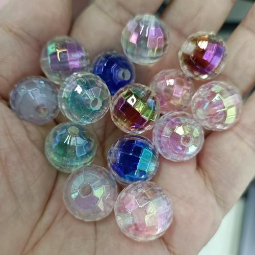 Plated Acrylic Beads, Round, DIY, more colors for choice, 16mm, 200PCs/Bag, Sold By Bag