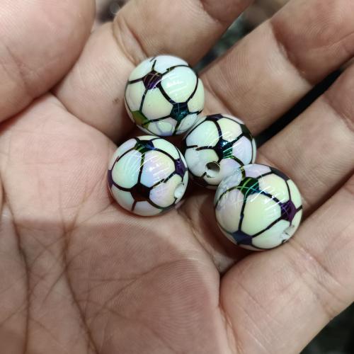 Acrylic Jewelry Beads, Football, DIY, more colors for choice, 16mm, 200PCs/Bag, Sold By Bag