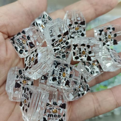 Acrylic Jewelry Beads, Square, DIY, more colors for choice, 15x20mm, 200PCs/Bag, Sold By Bag