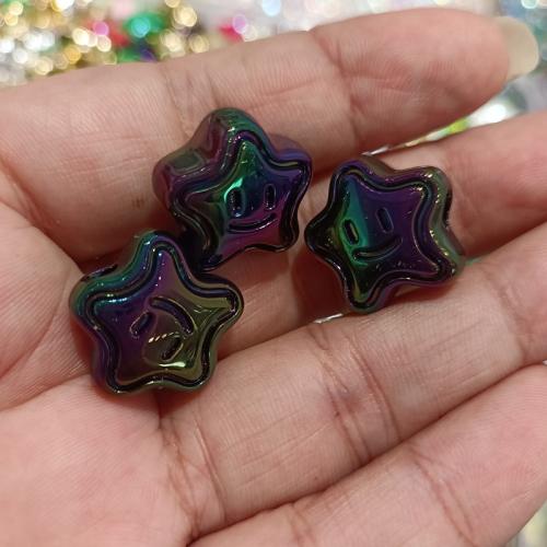 Plated Acrylic Beads, Star, DIY, more colors for choice, 18mm, 300PCs/Bag, Sold By Bag