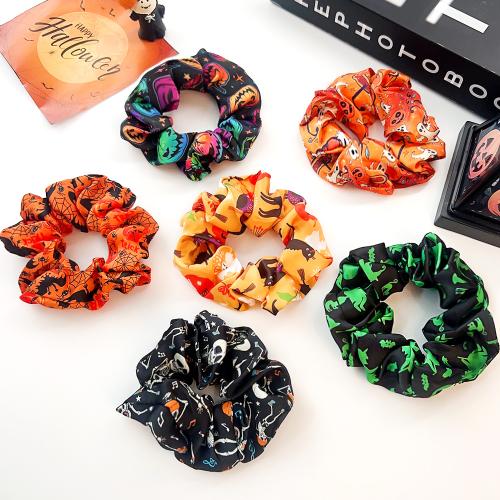 Hair Scrunchies, Cloth, with Rubber Band, handmade, Halloween Design & different designs for choice & for woman, Sold By PC