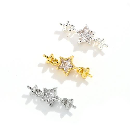 Brass Jewelry Clasps, plated, DIY & micro pave cubic zirconia, more colors for choice, 20x4mm, 10PCs/Bag, Sold By Bag