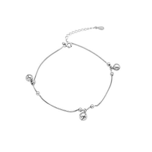 Fashion Sterling Silver Anklet, 925 Sterling Silver, with 3CM extender chain, for woman, silver color, Length:Approx 19 cm, Sold By PC