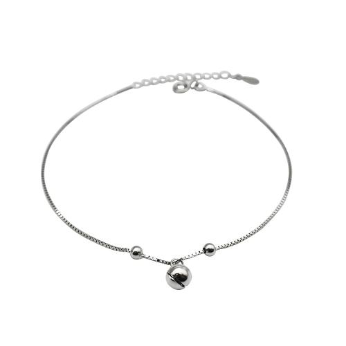 Tobillera de plata esterlina de moda, plata de ley 925, con 3CM extender cadena, para mujer, plateado, longitud:aproximado 20 cm, Vendido por UD