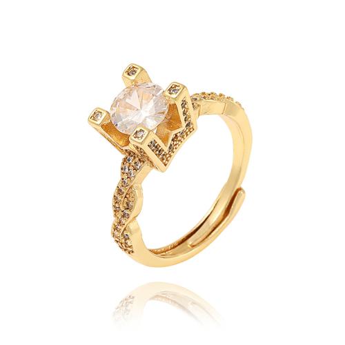 Cubic Zirconia Micro Pave Brass Ring, plated, micro pave cubic zirconia & for woman, more colors for choice, Sold By PC