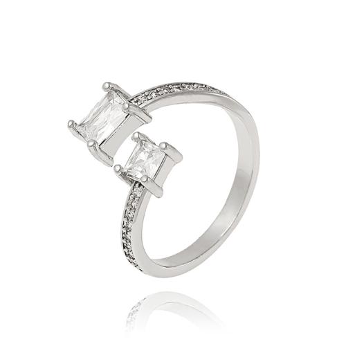 Cubique anneau en laiton Circonia Micro Pave, Placage, pavé de micro zircon & pour femme, plus de couleurs à choisir, Vendu par PC