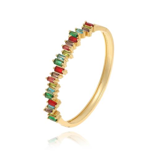 Bracelet cubique en laiton zircon pavent, Placage, pavé de micro zircon & pour femme, plus de couleurs à choisir, Vendu par PC