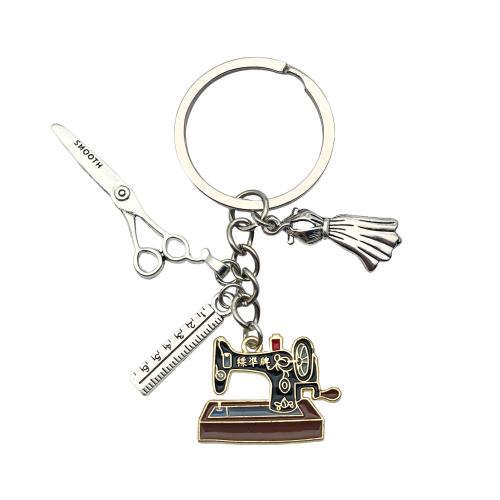 Tibetan Style Key Clasp, portable & multifunctional & enamel, silver color, Sold By PC