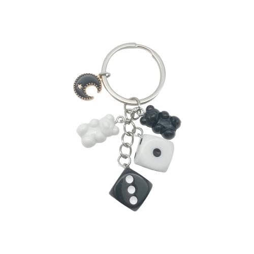 Tibetan Style Key Clasp, with Resin, portable & multifunctional, silver color, Sold By PC