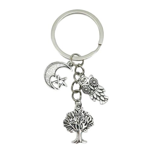 Tibetan Style Key Clasp, portable & multifunctional, silver color, Sold By PC