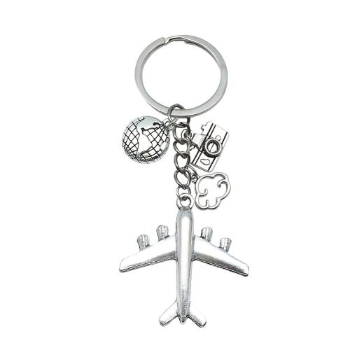 Tibetan Style Key Clasp, portable & multifunctional, silver color, Sold By PC