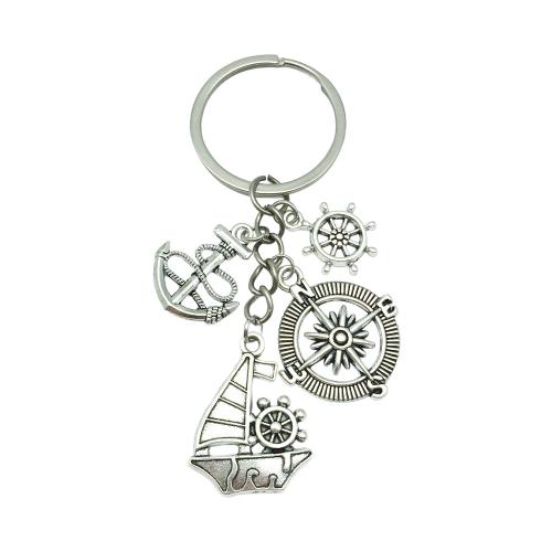 Tibetan Style Key Clasp, portable & multifunctional, silver color, Sold By PC