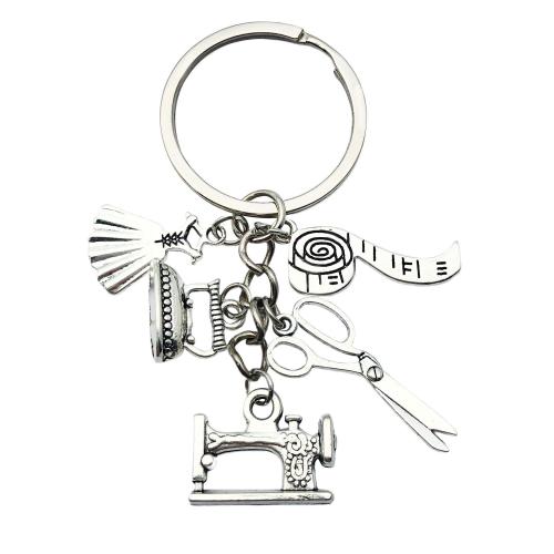 Tibetan Style Key Clasp, portable & multifunctional, silver color, Sold By PC