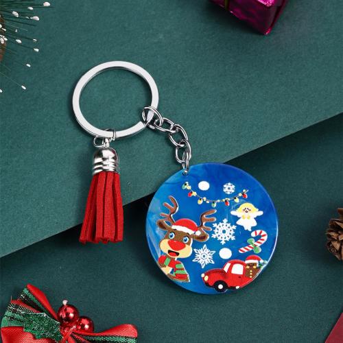 Tibetan Style Key Clasp, with Acrylic, portable & Christmas Design & multifunctional & different designs for choice, more colors for choice, Sold By PC