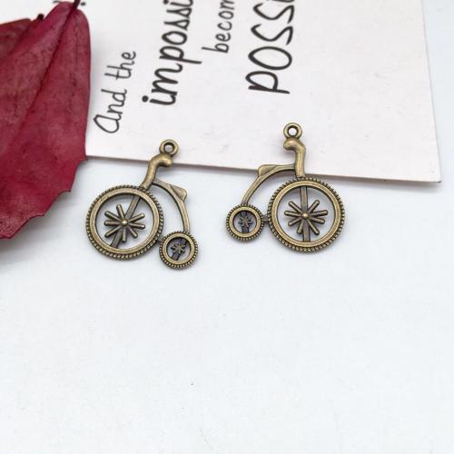 Vehicle Shaped Tibetan Style Pendants, Bike, antique bronze color plated, DIY, 32x27mm, 100PCs/Bag, Sold By Bag