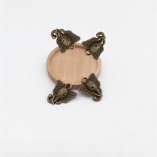 Zinklegierung Tier Anhänger, Elephant, antike Bronzefarbe plattiert, DIY, 16x15mm, 100PCs/Tasche, verkauft von Tasche