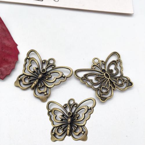 Tibetan Style Animal Pendants, Butterfly, antique bronze color plated, DIY, 47x41x5mm, 100PCs/Bag, Sold By Bag