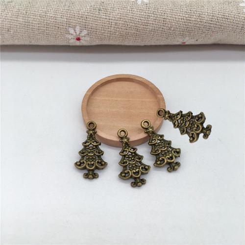 Tibetan Style Pendants, Christmas Tree, antique bronze color plated, DIY, 23x12mm, 100PCs/Bag, Sold By Bag