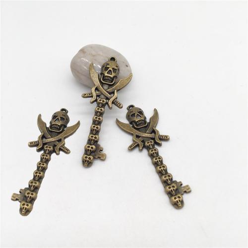 Tibetan Style Key Pendants, antique bronze color plated, DIY, 60x23mm, 100PCs/Bag, Sold By Bag