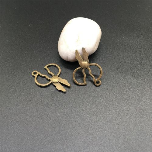 Tibetan Style Scissors Pendants, antique bronze color plated, DIY, 27x20mm, 100PCs/Bag, Sold By Bag