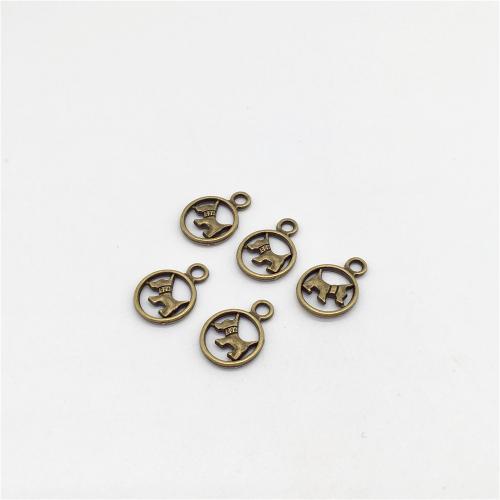 Zinklegierung Tier Anhänger, Hund, antike Bronzefarbe plattiert, DIY, 19x13x2mm, 100PCs/Tasche, verkauft von Tasche