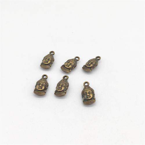 Zink-Aluminium-Anhänger, Zinklegierung, Buddha, antike Bronzefarbe plattiert, DIY, 16x8mm, 100PCs/Tasche, verkauft von Tasche