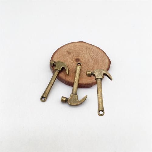 Tibetan Style Tool Pendants, hammer, antique bronze color plated, DIY, 30x16mm, 100PCs/Bag, Sold By Bag