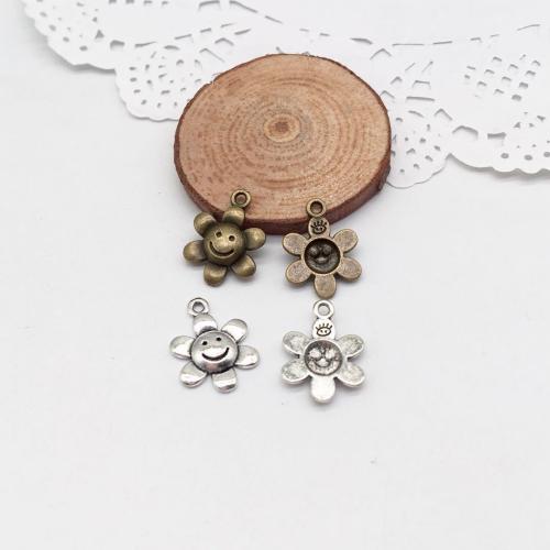 Tibetan Style Flower Pendants, plated, DIY, more colors for choice, 18x13x3mm, 100PCs/Bag, Sold By Bag