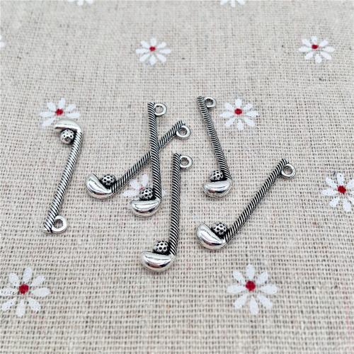 Tibetan Style Pendants, Golf Club, antique silver color plated, DIY, 32x8x4mm, 100PCs/Bag, Sold By Bag