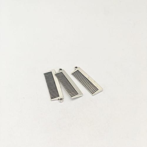 Tibetan Style Pendants, Comb, antique silver color plated, DIY, 32x10x2mm, 100PCs/Bag, Sold By Bag