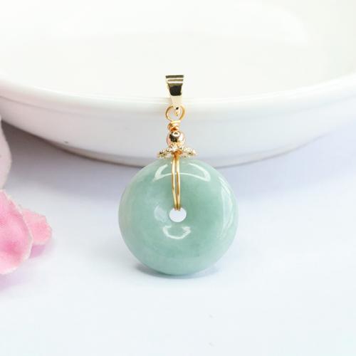 Gemstone Pendants Jewelry, Jadeite, with Brass, folk style & DIY & different styles for choice, Grade A, pendant length 17-18mm, Sold By PC