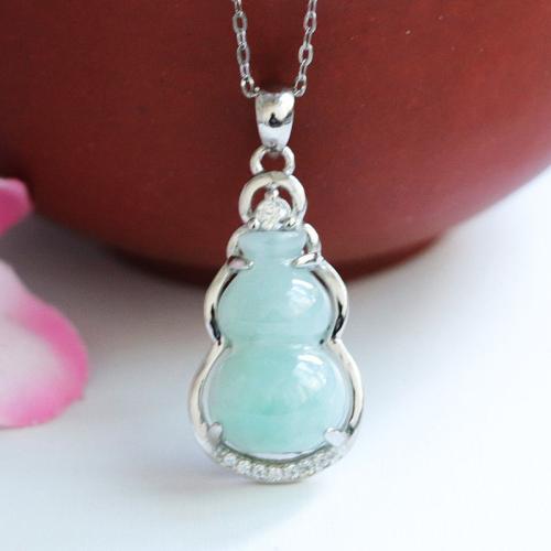 Bijoux Pendentifs en pierres gemmes, jade, avec Argent sterling 925, calebasse, style folk & DIY & styles différents pour le choix & avec strass, 24x12x6mm, Vendu par PC