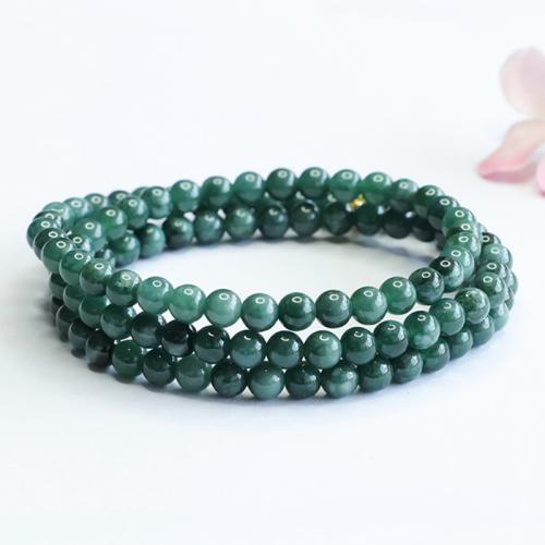 jade collier, Rond, style folk & unisexe, grade A, beads length 5.5mm, Longueur:Environ 20 pouce, Vendu par PC