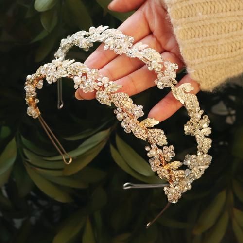 Hair Bands, Tibetan Style, with Plastic Pearl, for bridal & with rhinestone, more colors for choice, Sold By PC