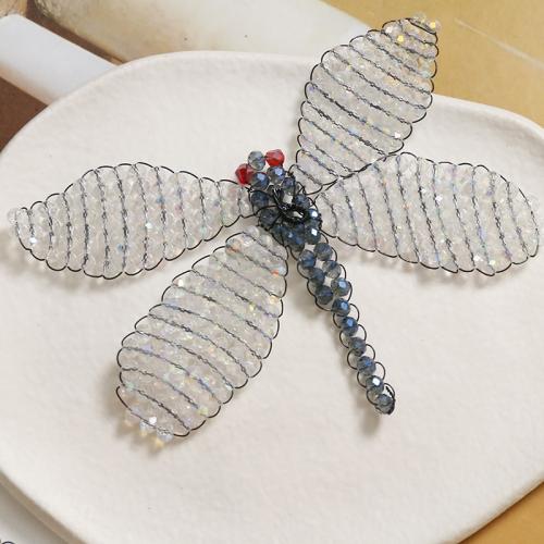 Hair Accessories DIY Findings, Crystal, Dragonfly, handmade, multifunctional, 95x62mm, Sold By PC