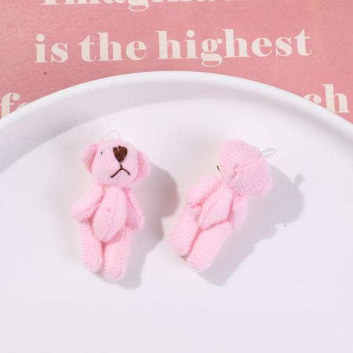 Hanging Ornaments, Plush, Bear, handmade, DIY, more colors for choice, 40x22mm, Sold By PC