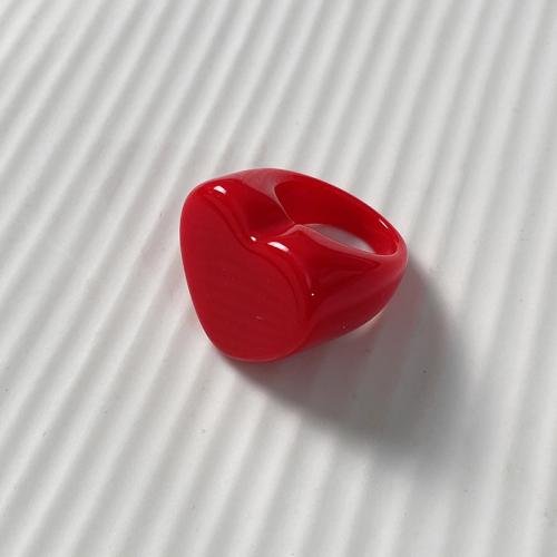 Resin Finger Ring, Heart, DIY & Unisex, more colors for choice, 27x28mm, Sold By PC