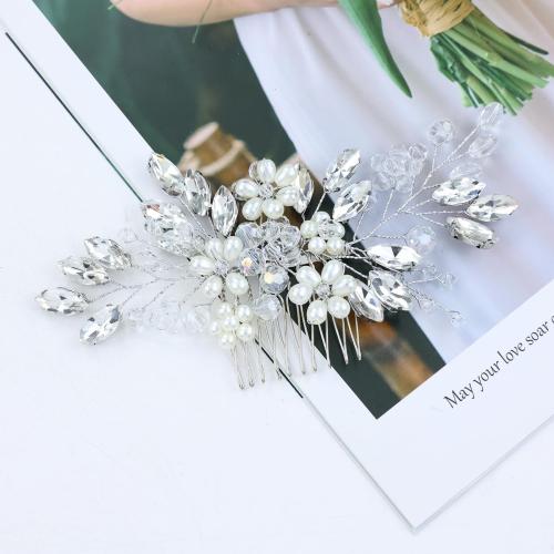 Mixed Hair Accessories, Plastic Pearl, hair comb & hair stick, with brass wire & Rhinestone, 5 pieces & fashion jewelry & for woman, more colors for choice, Sold By Set