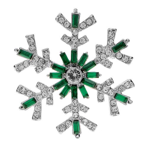 Tibetan Style Brooches, Snowflake, fashion jewelry & for woman & with rhinestone, 40x39mm, Sold By PC