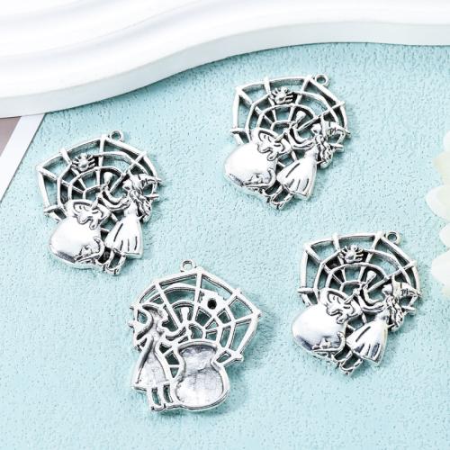 Tibetan Style Pendants, Spider Web, antique silver color plated, DIY, nickel, lead & cadmium free, 40x33mm, Approx 100PCs/Bag, Sold By Bag