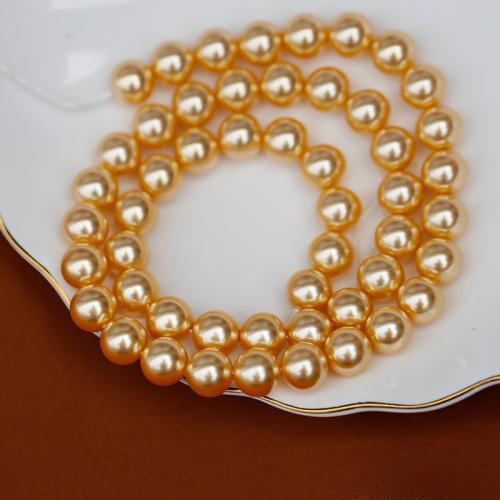 Peties perles de la mer du sud, Shell Pearl, Rond, DIY & normes différentes pour le choix, doré, Vendu par Environ 40 cm brin