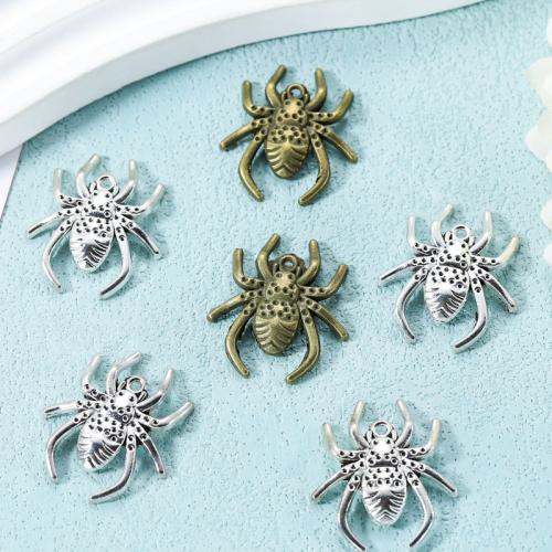 Tibetan Style Animal Pendants, Spider, plated, DIY, more colors for choice, nickel, lead & cadmium free, 29x25mm, Approx 100PCs/Bag, Sold By Bag