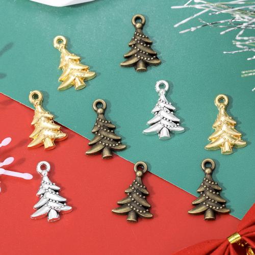 Tibetan Style Christmas Pendants, Christmas Tree, plated, Christmas Design & DIY, more colors for choice, nickel, lead & cadmium free, 21x19mm, Approx 100PCs/Bag, Sold By Bag