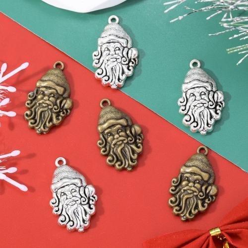 Tibetan Style Christmas Pendants, Santa Claus, plated, Christmas Design & DIY, more colors for choice, nickel, lead & cadmium free, 32x19mm, Approx 100PCs/Bag, Sold By Bag